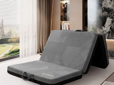 GEMBED Tri Folding Mattress Full Size - 4 Inch Foldable Floor Sofa Bed Memory Foam Tri-fold Handle & Non-Slip Bottom, Portable F