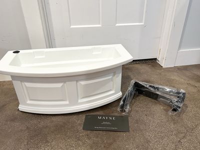 New Mayne Window Box Planter White, Wall Mount Garden Flowers