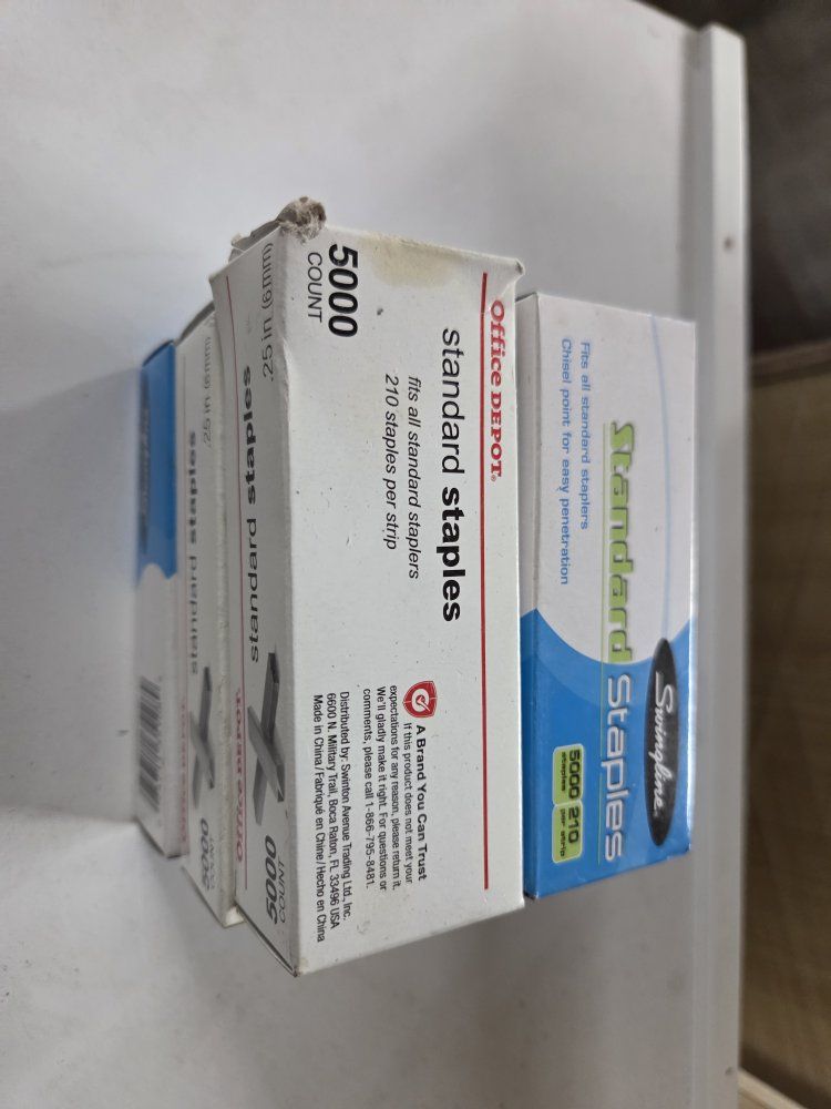 Office Depot & Swingline Standard Staples - 2 Boxes, 5000 Count Each, Chisel Point (6 boxes)