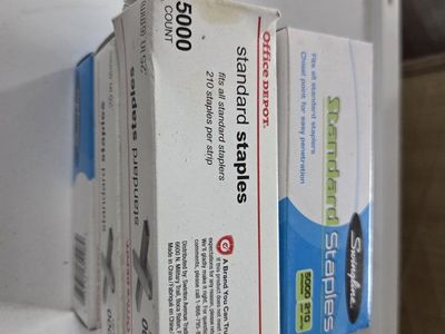 Office Depot & Swingline Standard Staples - 2 Boxes, 5000 Count Each, Chisel Point (6 boxes)