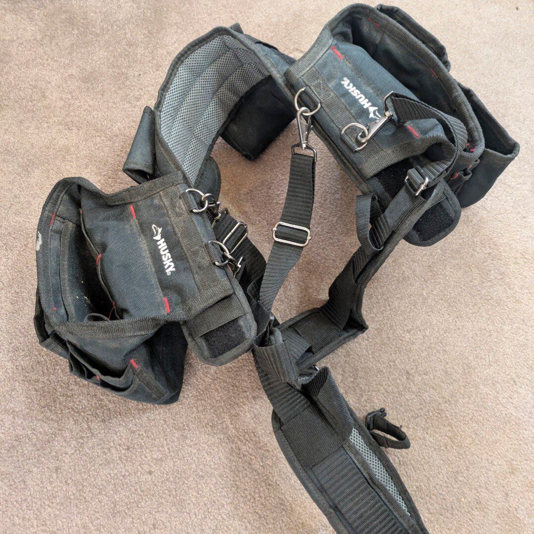 2-Bag 18-Pocket Black Framer's tool belt