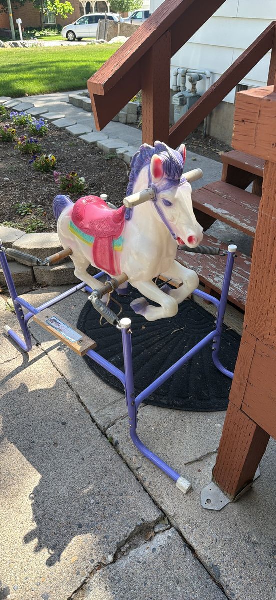 Vintage spring Step up rocking horse