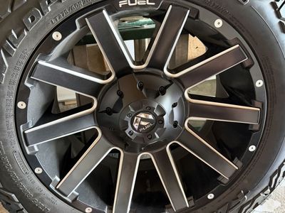 Set of 4 Practically New Falken Wildpeak A/T Tires w/ black fuel rims