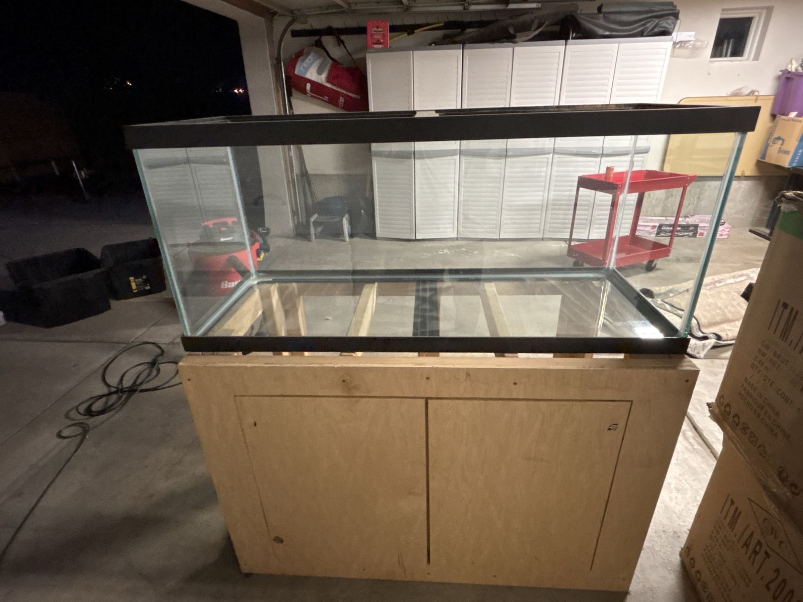 Large 75 Gallon Glass Aquarium Tank with Custom Wooden Stand