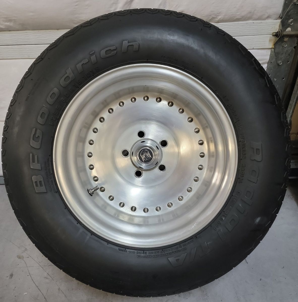 BFGoodrich Radial T/A 265/50R15 Tire on Polished Aluminum center line wheel.