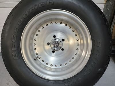BFGoodrich Radial T/A 265/50R15 Tire on Polished Aluminum center line wheel.