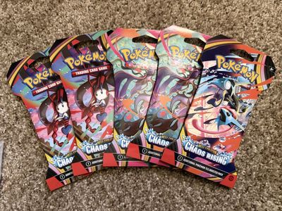 Pokémon TCG Mega Evolution Chaos/Chaos Rising Booster Packs - Lot of 5 New Sealed