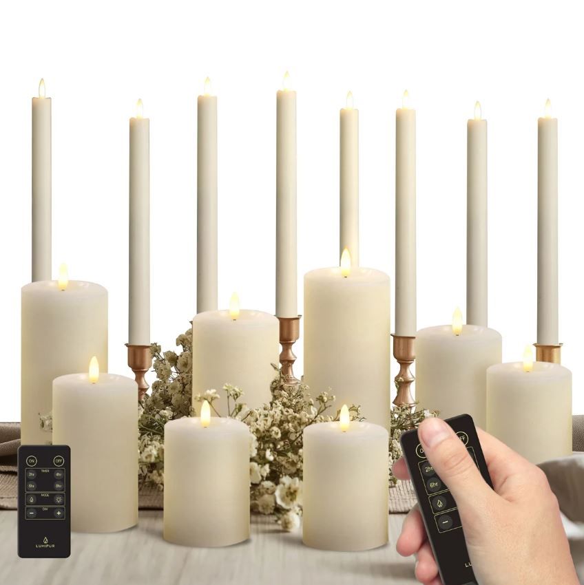 LumiPur LP-ECP-8003-LW 18‑piece Essentials Flameless LED Candle Centerpiece Collection 2039534  #106335