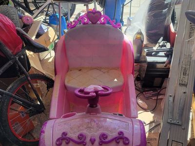 Pink Ride-On Princess Carriage Battery-Powered Toy (Lights & Sounds)