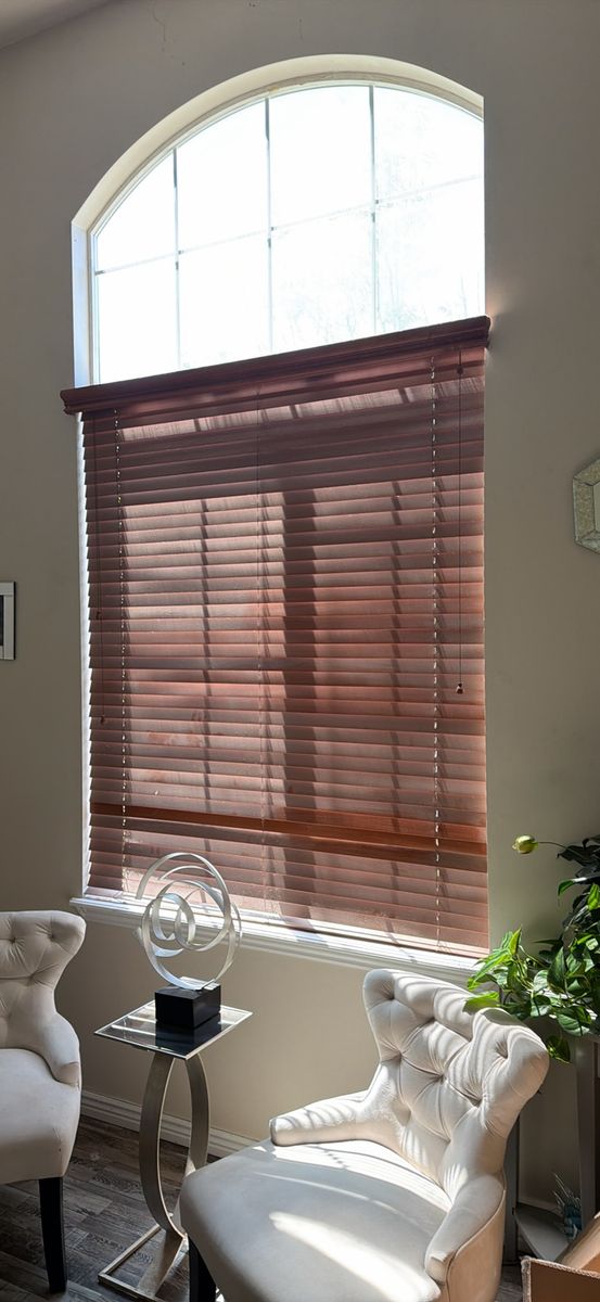 Rust Color Faux Wood Blinds