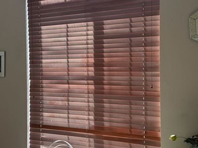 Rust Color Faux Wood Blinds