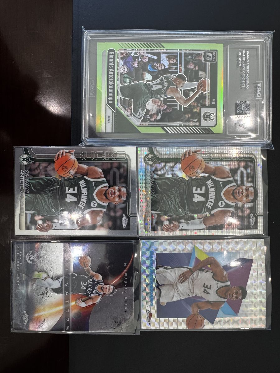 5 Card Giannis Antetokounmpo Card Lot