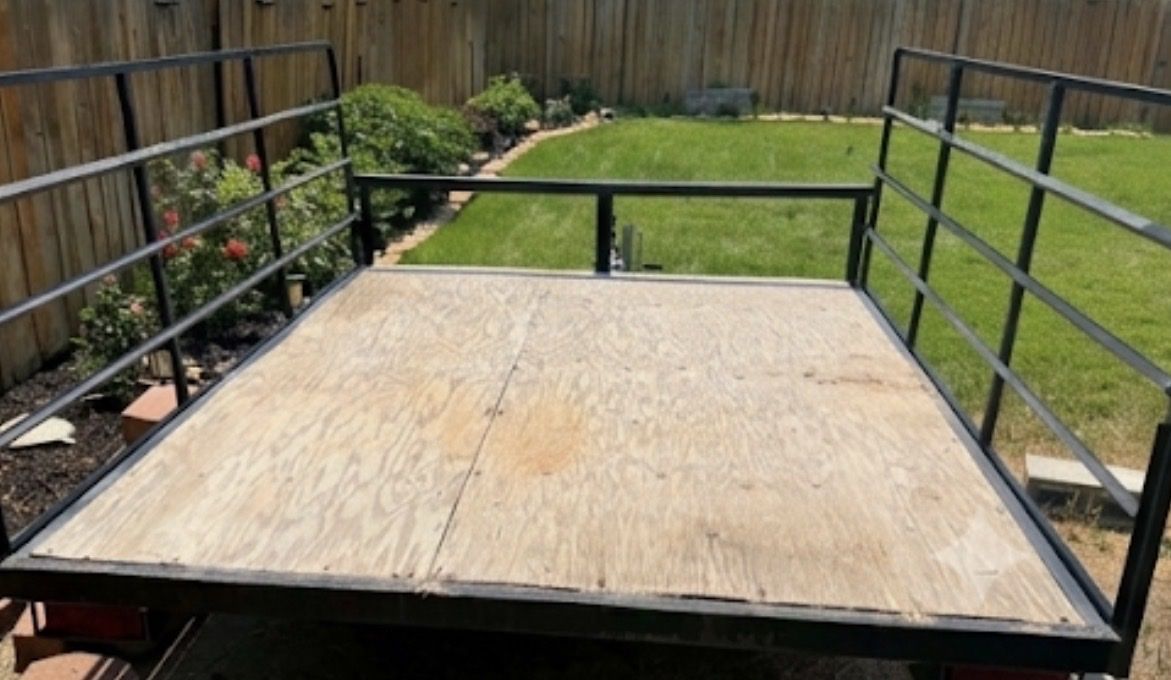 Utility Trailer - Flatbed with Rails, Good Condition