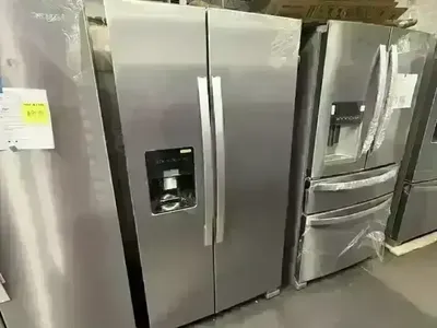 NEW WHIRLPOOL 25 C FT STAINLESS SIDE BY SIDE