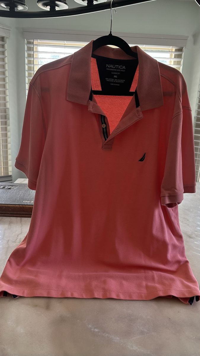 Nautica Performance Deck Polo Shirt - Men's XXL Classic Fit, Peach