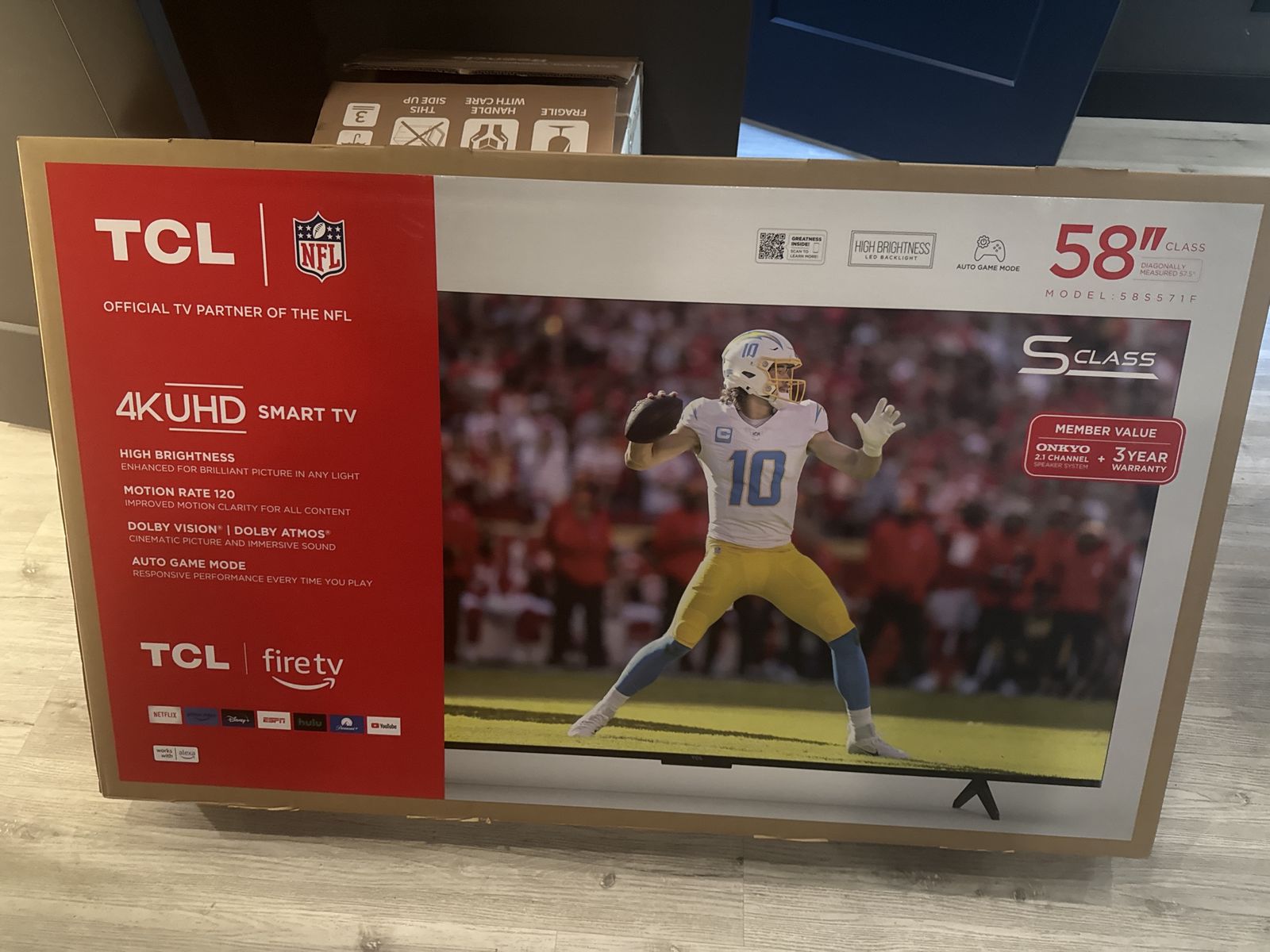 TCL 58S571F S-Class 58" 4K UHD Smart TV with Fire TV, Dolby Vision Atmos, Auto Game Mode