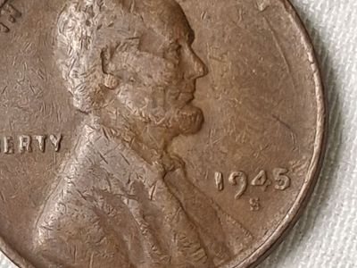 1945 S US Lincoln Wheat Penny One Cent Coin