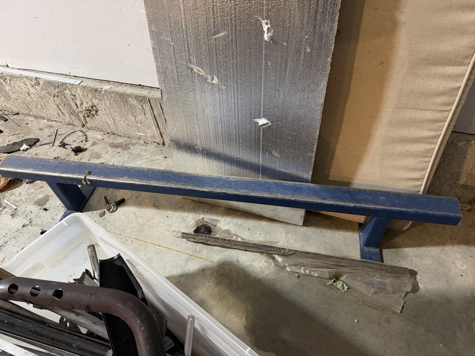 Used Blue Metal scooter or skateboard rail