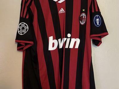 Adidas AC Milan Beckham 32 Home Jersey Red Black Size 2XL