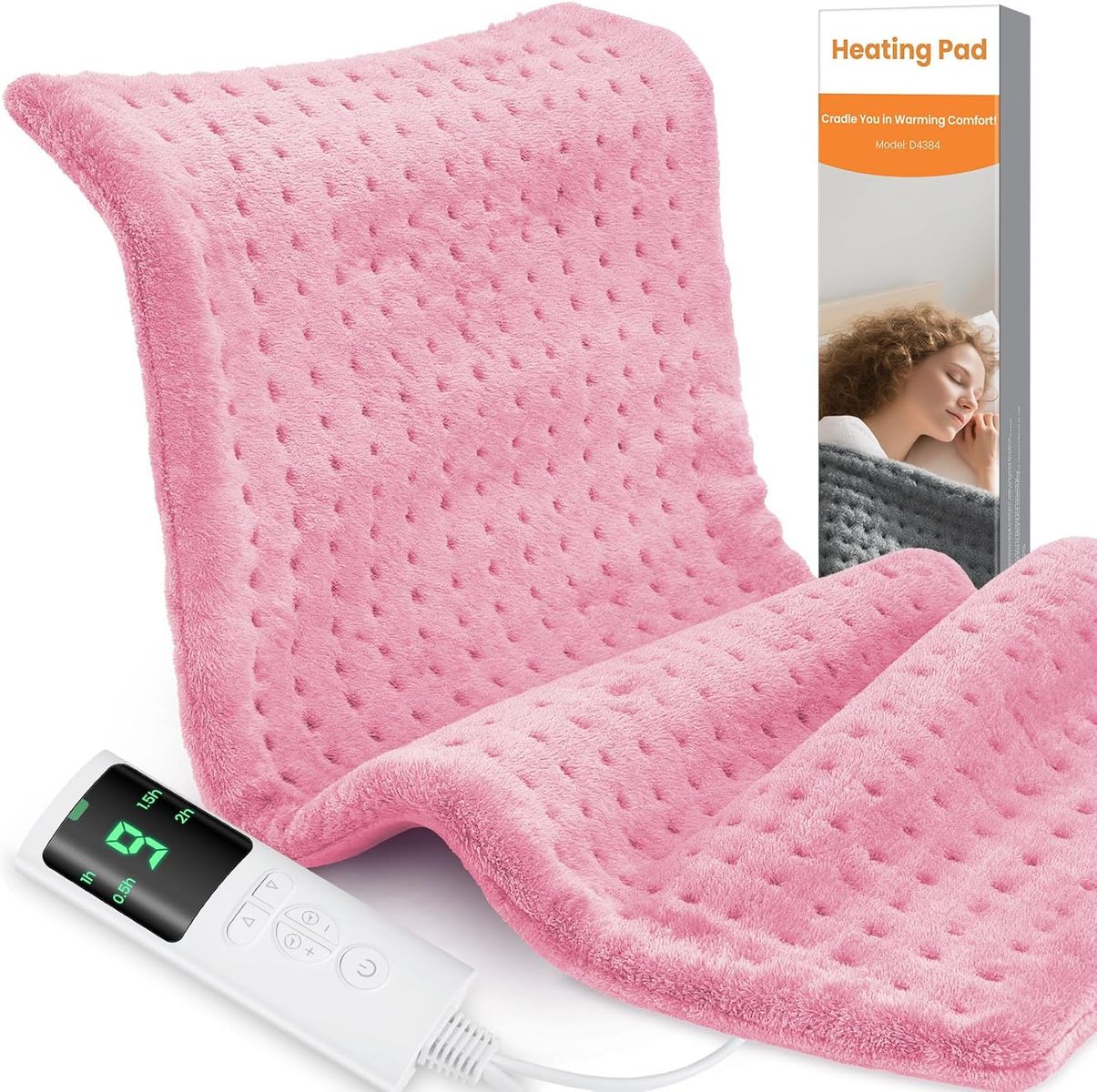 NEW Heating Pad for Back Pain, 17"x33" with 9 Heat Levels & 4 Auto-Off Timers, Portable Heating Pad for Period Cramps, etc.