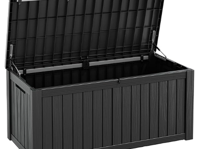 150 Gallon Outdoor Waterproof Deck Box, Large Storage Box for Patio, Pool, Porch, Garden