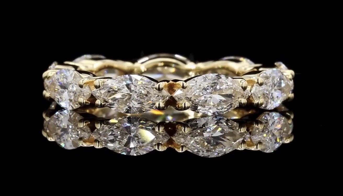1ct eternity band 14k yellow gold lab diamond.