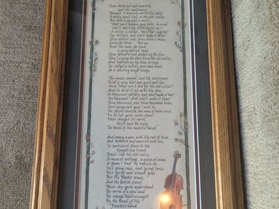 Framed and matted poem - The Touch of the Master's