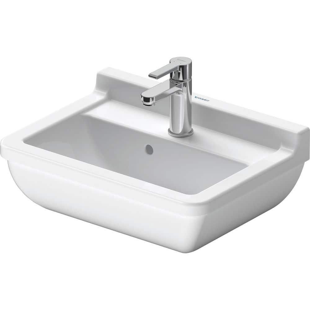 19.63in Duravit Starck 3 Rectangular Sink White