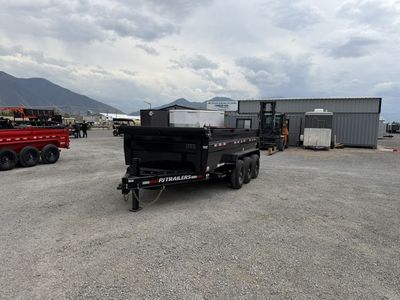 2027 PJ Trailers 7x16 DM Triple Axle 21K Scissor Dump Trailer 3' Wall