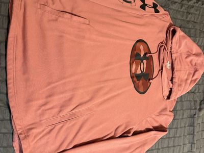 Under Armour Men's Hoodie | Size 2XL | Pink/Camo Logo | Pullover with Drawstring Hood