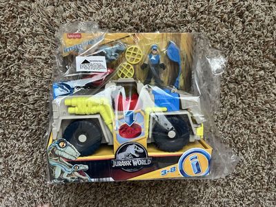 NEW: Fisher Price Imaginext Jurassic World Dinos & Vehicle