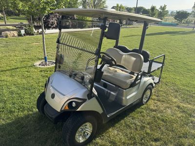 Yamaha Golf Cart - Silver 2018 Model with Rear Seat Kit