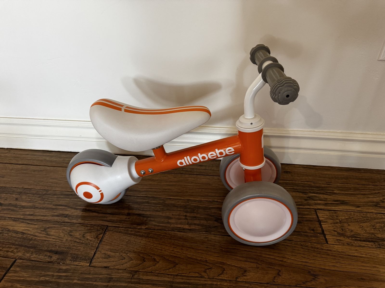 Allobebe Orange and White Toddler Balance Bike Tricycle