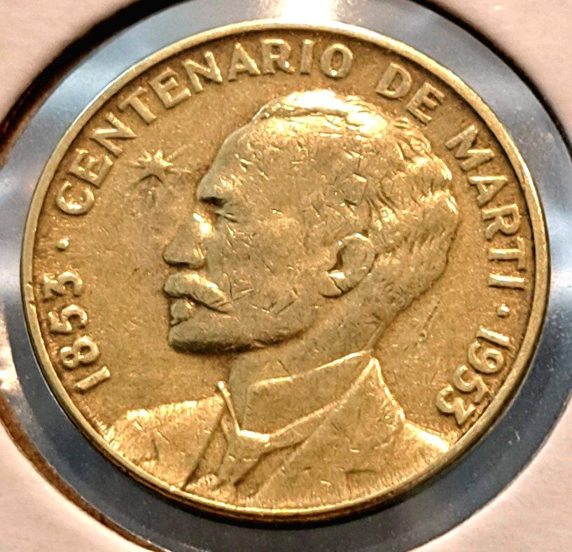Rare 1953 Cuban 1 Centavo Coin 100th Aniversasry