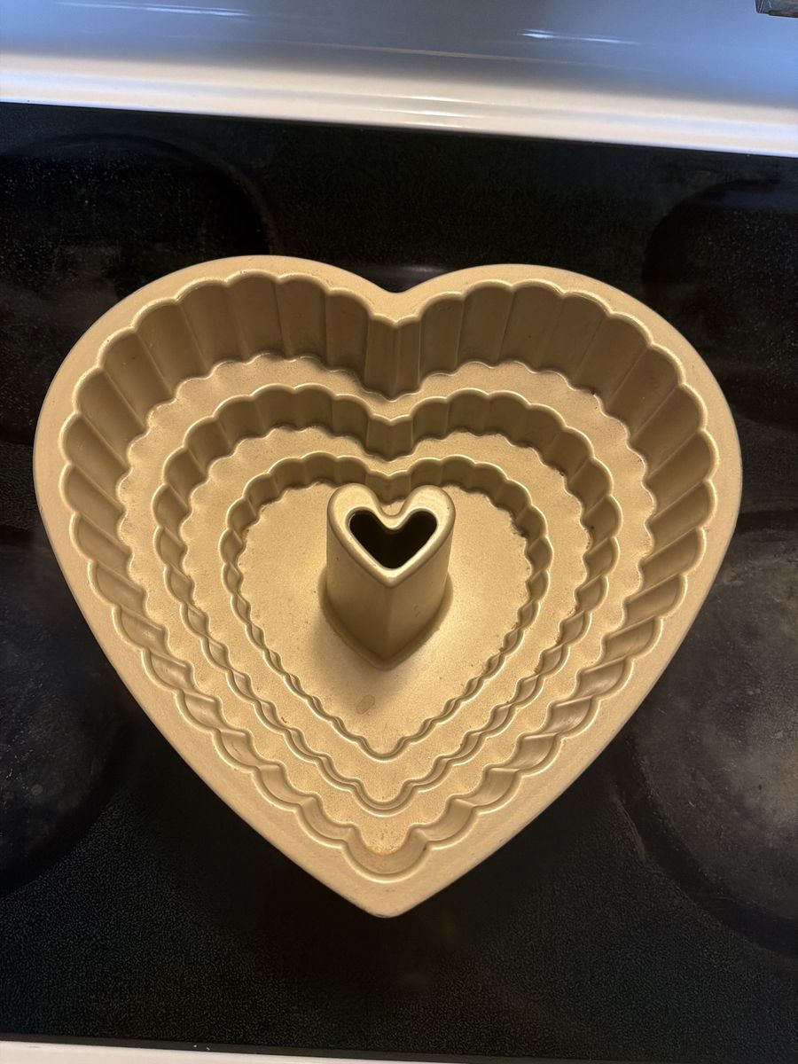 Nordic Ware Heart Bundt Pan, Gold, Tiered Design - Baking & Cake Pan