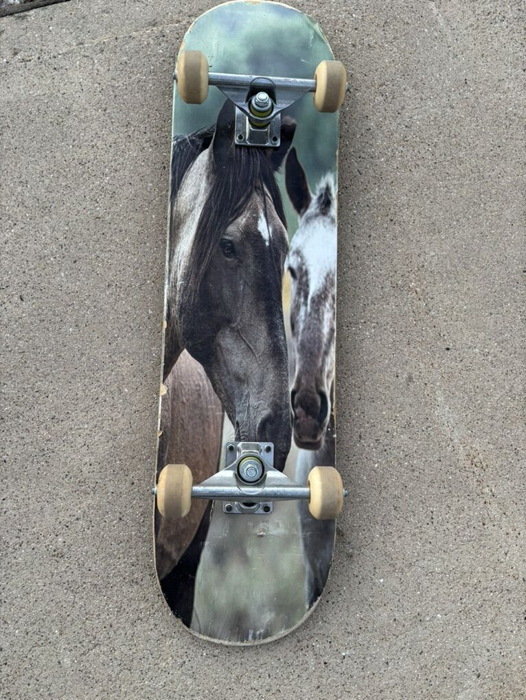 Skateboard With Horse's On It