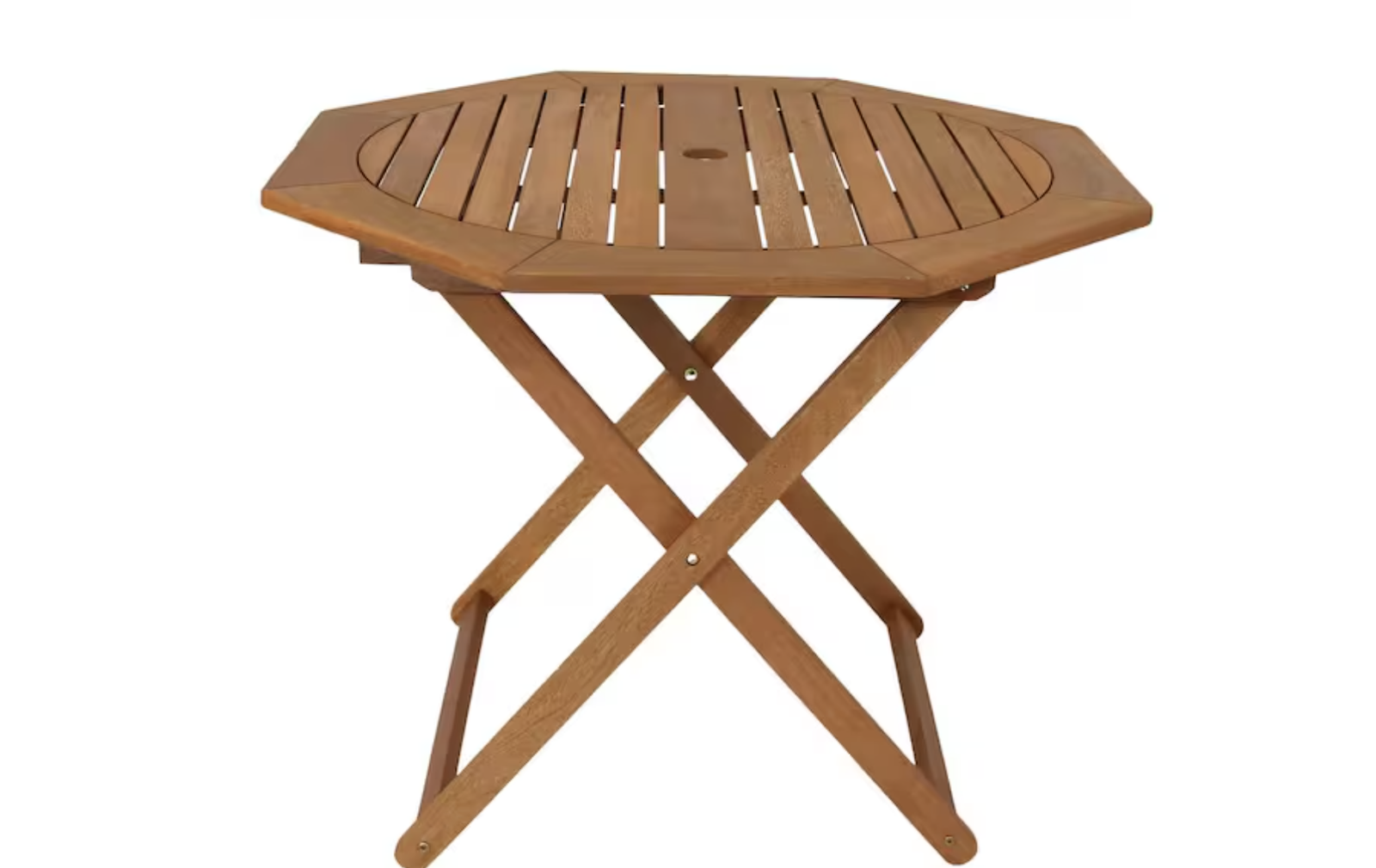 New in box, 36" Meranti Teak Oil Octagon Wood Outdoor Folding Patio Table