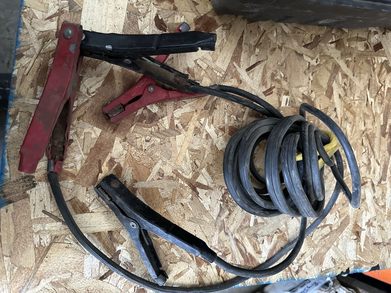 Heavy Duty Jumper Cables With Red And Black Clamps Used