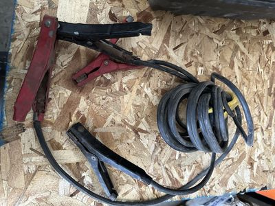 Heavy Duty Jumper Cables With Red And Black Clamps Used