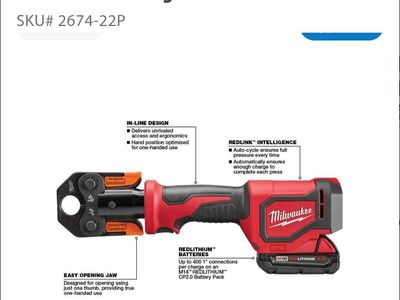 Milwaukee M18 Short Throw Press Tool Kit 2674-22P with Viega PureFlow Jaws