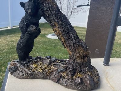 Black Forest Poly Resin 14" Bears Climbing Tree