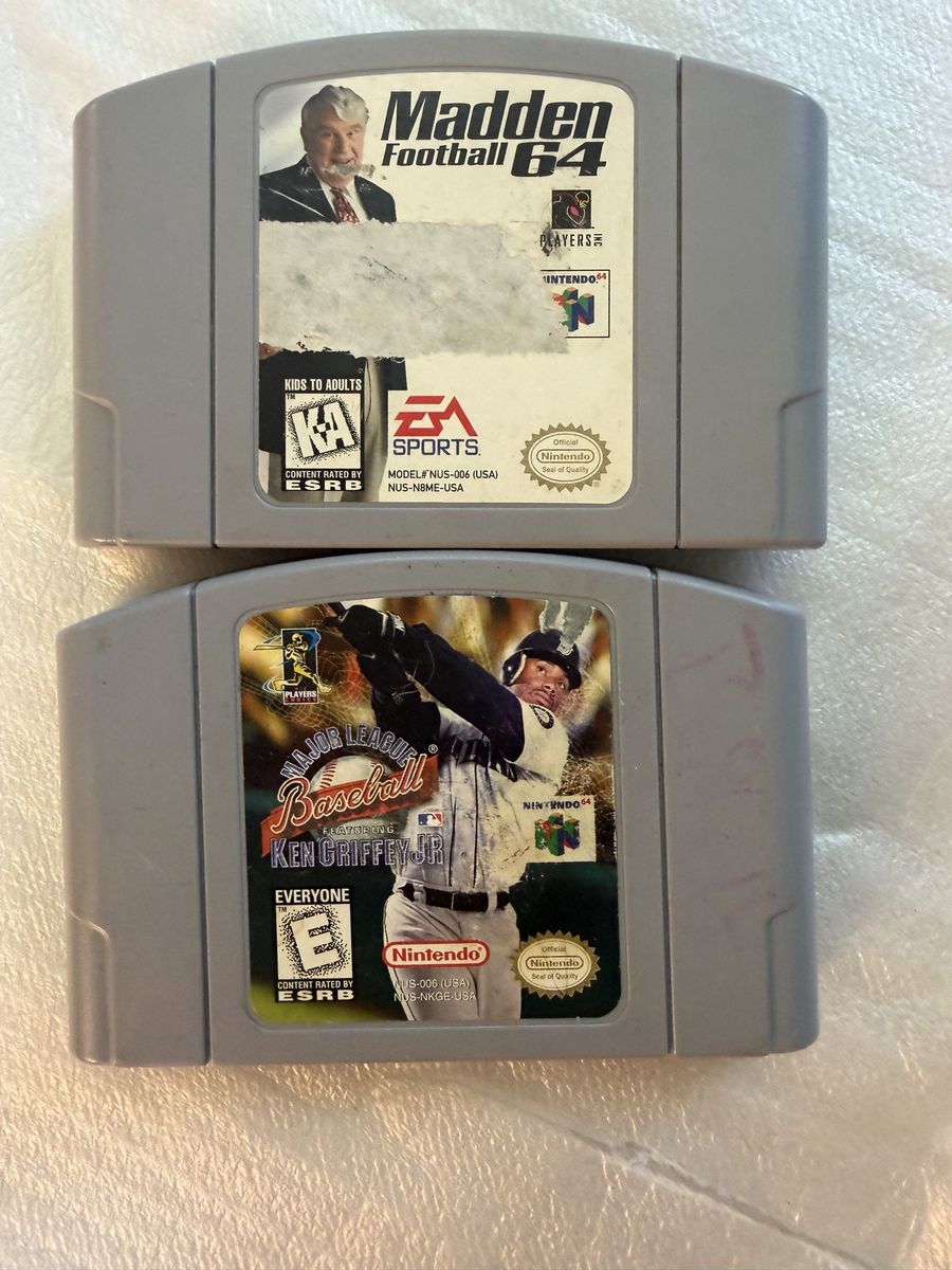 Madden Football 64 & Major League Baseball Featuring Ken Griffey Jr. - Nintendo 64 Game Lot