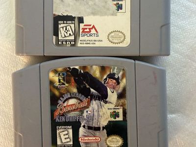 Madden Football 64 & Major League Baseball Featuring Ken Griffey Jr. - Nintendo 64 Game Lot