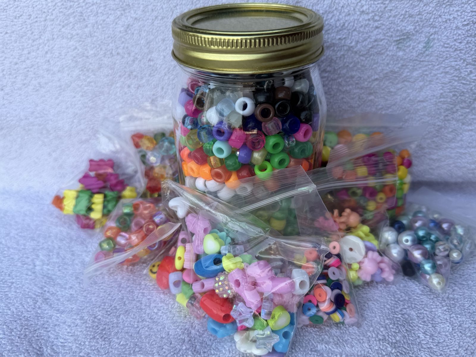 Large Mixed Bead Lot – Pony, Pearl, Spacer & Novelty Beads for Jewelry Making