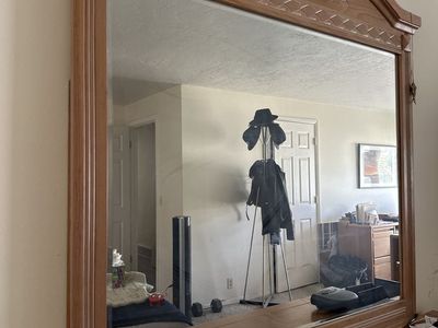 46 x 47” solid oak trim Landscape Mirror