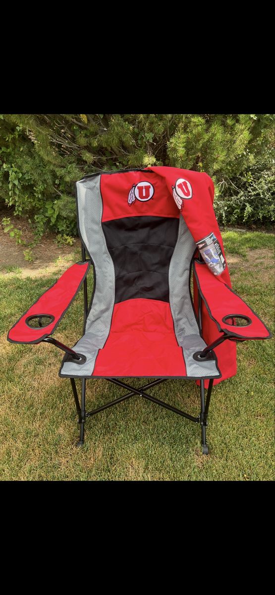 University of Utah Utes Oversize High-Back Folding Chair w/ Dual Cup Holders
