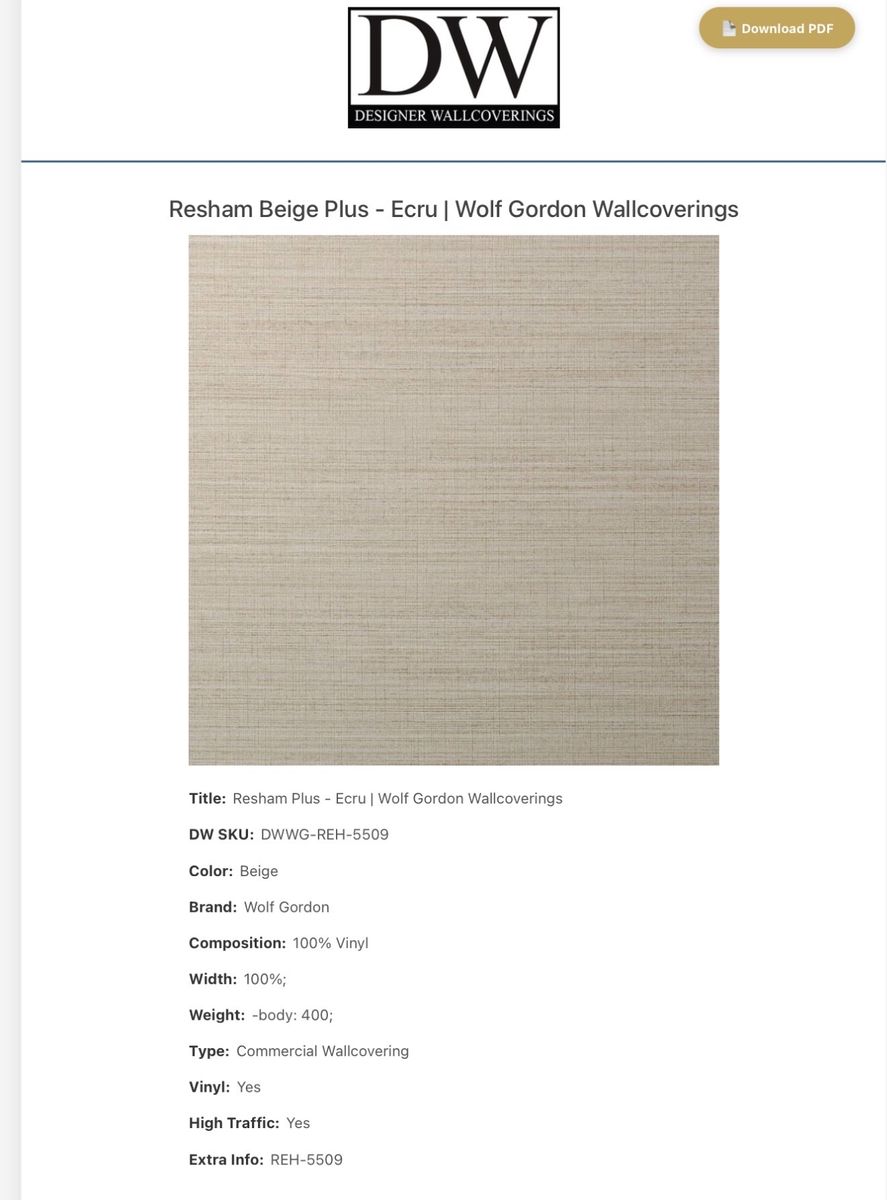 New. Designer Wolf Gordan Raw Silk Effect Wallpape