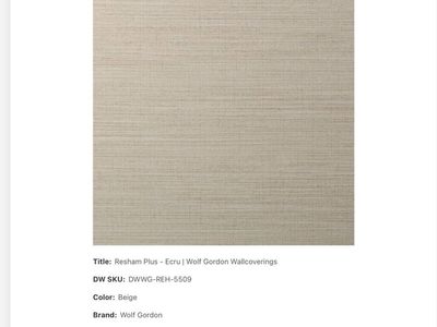 New. Designer Wolf Gordan Raw Silk Effect Wallpape