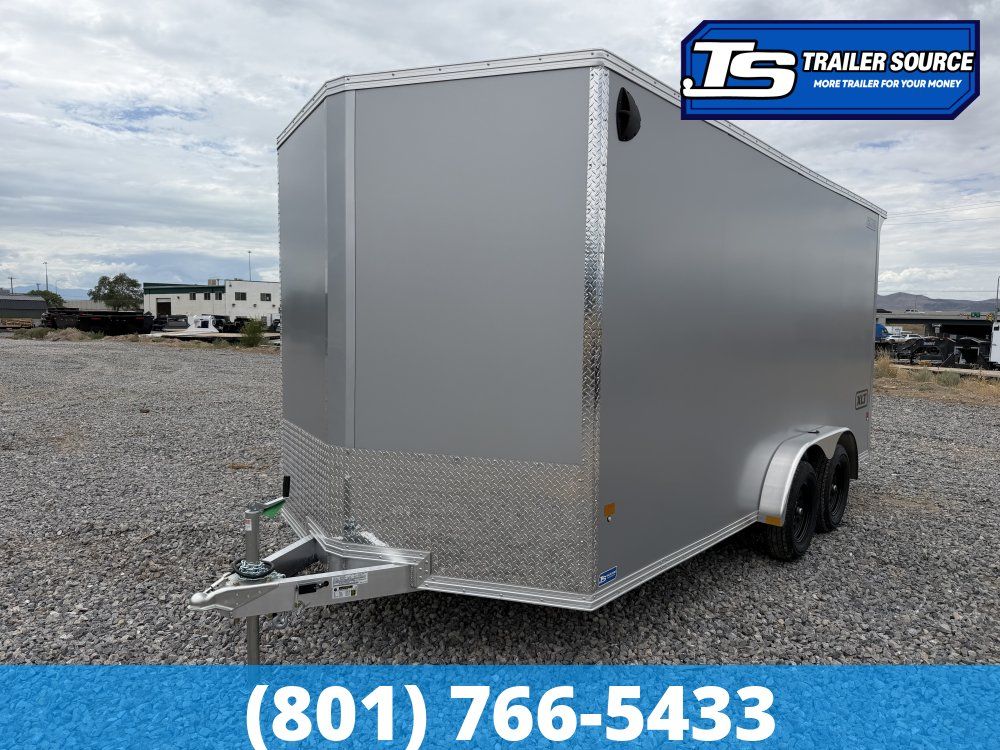7.5x16 Alcom EZ Hauler XLT Aluminum Enclosed Cargo Trailer - 7'0" Interior - 3.5K GVWR - .080 PolyCor, Rear Spoiler, Translucent