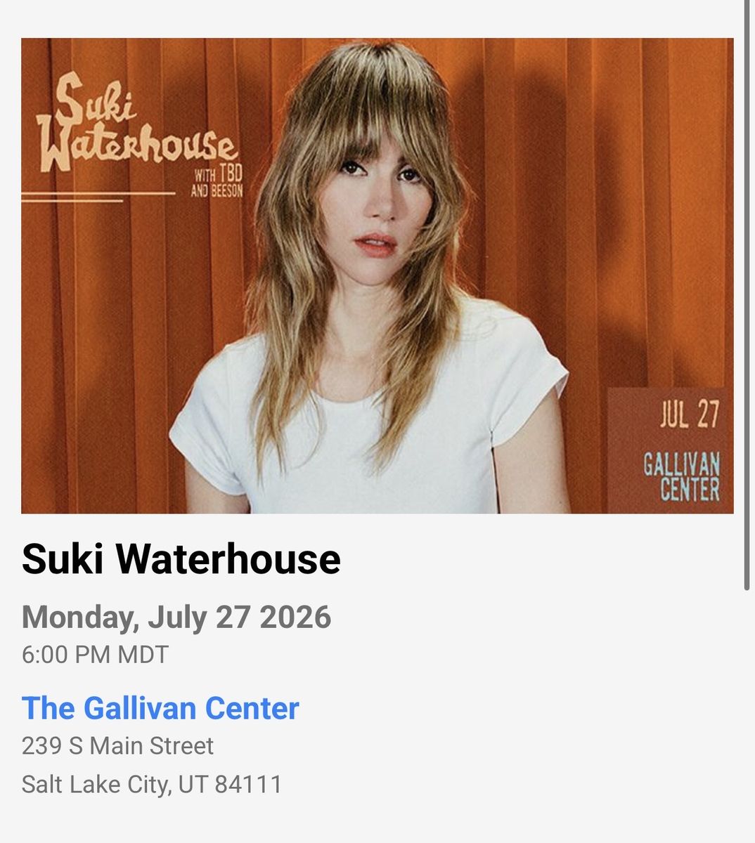 1 VIP Suki Waterhouse Ticket